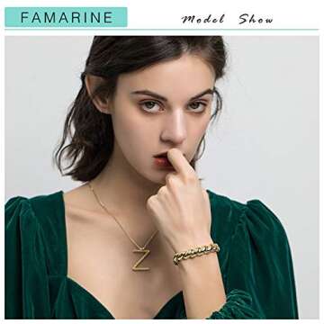 FAMARINE Chunky Bracelet Twisted Bangle Bracelet for Women, Vintage Minimalist Wide Charm Bangle Couples Love Bracelets, 14K Gold Plated