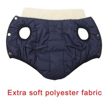 JoyDaog Fleece Lined Warm Dog Jacket for Winter Cold Weather,Soft Windproof Large Dog Coat,Blue XXL