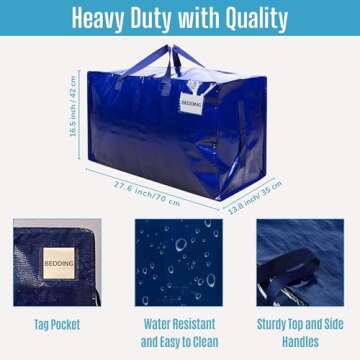 VENO 6 Pack Heavy Duty Storage Bags - Ideal for Moving