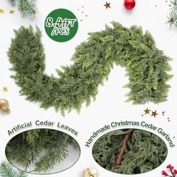 Christmas Cedar Garland - 8.4ft Realistic Faux Pine