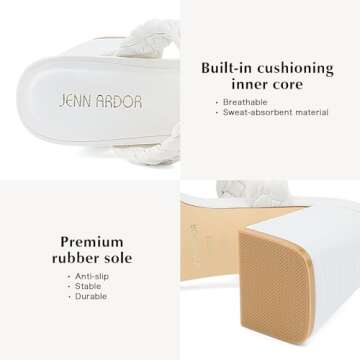 JENN ARDOR Women's Heeled Sandals Chunky Heel Square Toe Strappy Braided Sandals for Women Mules Heels Comfortable Slide Dress Sandals