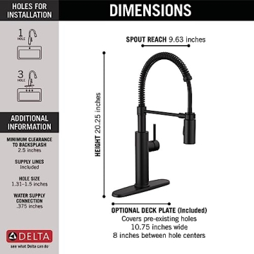 Delta Faucet Antoni Black Kitchen Pull Down Sprayer