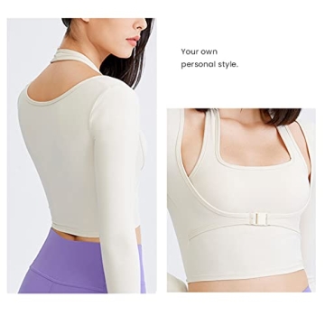 Stylish Flygo Yoga Shirt with Built-in Bra for Women