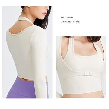 Stylish Flygo Yoga Shirt with Built-in Bra for Women