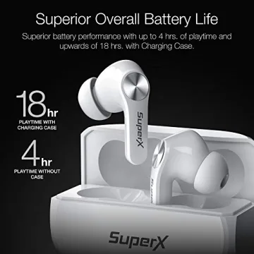 Bluetooth 5.0 Sweatproof Earbuds with Mic - SuperX