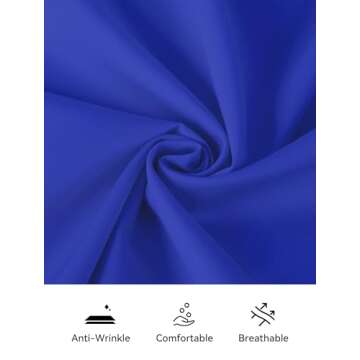 Womens Button Down Shirts Long Sleeve Regular Fit Basic Simple Stretch Work Blouse Royal Blue S