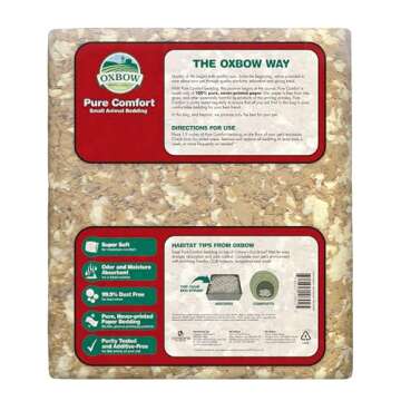 Oxbow Pure Comfort Small Animal Bedding - Odor & Moisture Absorbent, Dust-Free Bedding for Small Ani...