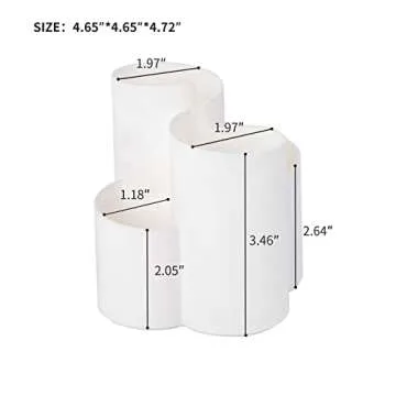 Yesesion 2 Pack Makeup Brush Holder Organizer for Vanity, Round Cosmetics Brushes Holder with 4 Comp...