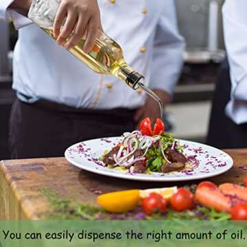 Gusnilo 17 oz Olive Oil Dispenser Bottles Set Olive Oil Bottle,500 ML Oil and Vinegar Cruet Bottle,Oil Dispenser Bottle for Kitchen,Glass Oil Bottle with Funnel and Pourers