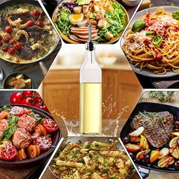 Gusnilo 17 oz Olive Oil Dispenser Bottles Set Olive Oil Bottle,500 ML Oil and Vinegar Cruet Bottle,Oil Dispenser Bottle for Kitchen,Glass Oil Bottle with Funnel and Pourers