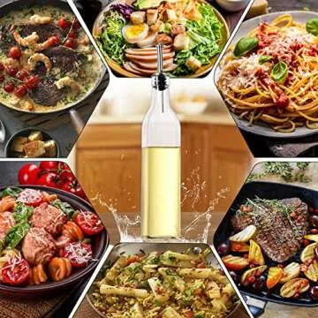 Gusnilo 17 oz Olive Oil Dispenser Bottles Set Olive Oil Bottle,500 ML Oil and Vinegar Cruet Bottle,Oil Dispenser Bottle for Kitchen,Glass Oil Bottle with Funnel and Pourers