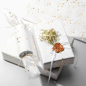 WRAPAHOLIC Metallic Gold Star Tissue Paper - 25 Sheets