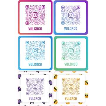 VulgrCo Custom Design Your Own Personalized Instagram Stickers Decals Text Name Image Photo Insta QR...