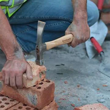 Goldblatt - G06993 GOLDBLATT Brick Hammer, 20 Oz Bricklayers Masonry Hammer, 12-Inch Hickory Wood Ha...