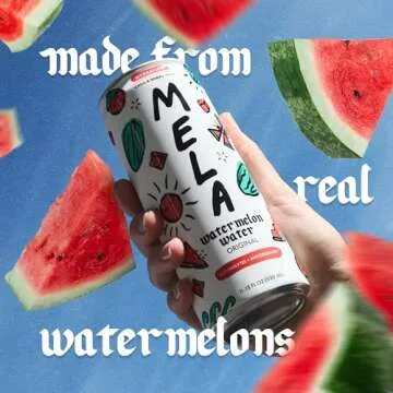 Mela Watermelon Water - Hydrating Watermelon Juice Drink w/Vitamin C, Electrolytes, & Antioxidants - Non-GMO, Gluten-Free, Real Fruit Juice Watermelon Drink (Original, 11.15 fl oz, 12-Pack)
