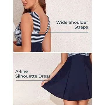 MiYang Women's Elegant High Waist Swim Dress for Summer