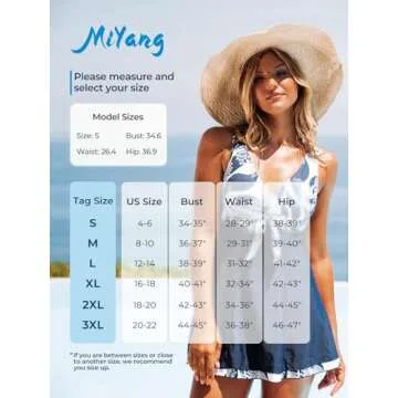 MiYang Women's Elegant High Waist Swim Dress for Summer