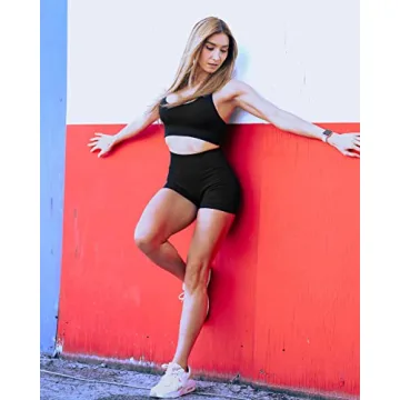 SUUKSESS Seamless Ribbed Two Piece Workout Set