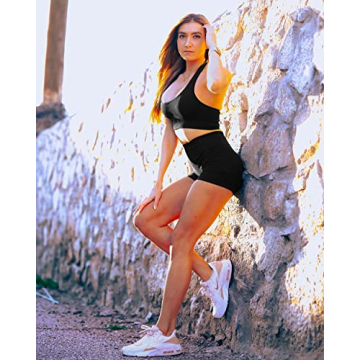 SUUKSESS Seamless Ribbed Two Piece Workout Set