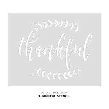 Thankful Sign Stencil - Reusable DIY Farmhouse Stencil by (Small)