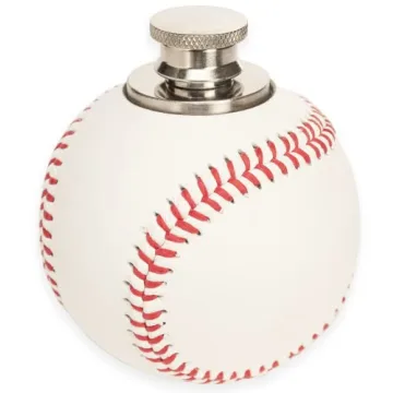 Flask made from Real Baseball Gifts for Men, 1.5oz Stainless Steel, Baseball Coach Gifts for Men (1)