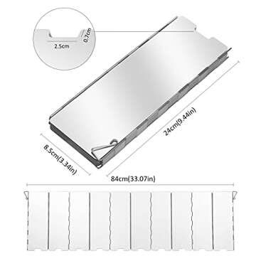 Uning Camp Stove Windscreen, 10 Plates Lightweight Folding Outdoor Picnic Cooker Wind Screen Windshi...