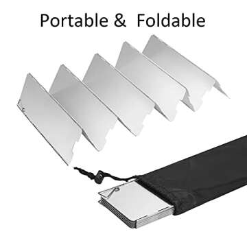 Uning Camp Stove Windscreen, 10 Plates Lightweight Folding Outdoor Picnic Cooker Wind Screen Windshield for Camping, Backpacking, Butane, Alcohol Stoves