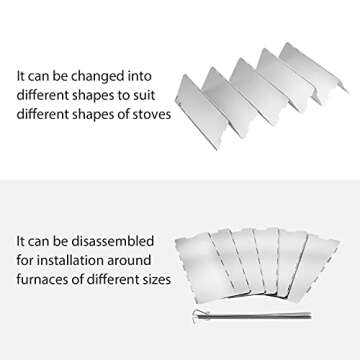 Uning Camp Stove Windscreen, 10 Plates Lightweight Folding Outdoor Picnic Cooker Wind Screen Windshield for Camping, Backpacking, Butane, Alcohol Stoves