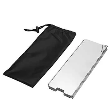 Uning Camp Stove Windscreen, 10 Plates Lightweight Folding Outdoor Picnic Cooker Wind Screen Windshield for Camping, Backpacking, Butane, Alcohol Stoves