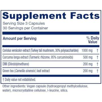 Vitanica CCDG Blend, Immune Support, DIM Supplement 200mg, Turkey Tail Mushroom, Turmeric, Green Tea...