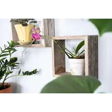 BARNWOODUSA Rustic Wood Shadowbox Shelves, Set of 3