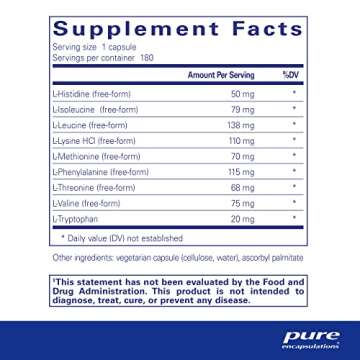 Pure Encapsulations Essential Amino Acids - Muscle Recovery Support & Health* - with Leucine, Threon...