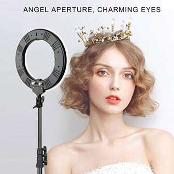 JASZW 14 Inch Double Way Dimmable LED Ring Light Photography Photo Lamp BR