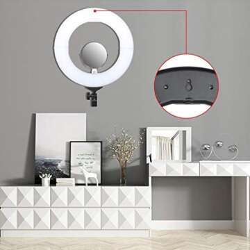JASZW 14 Inch Double Way Dimmable LED Ring Light Photography Photo Lamp BR