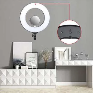 JASZW 14 Inch Double Way Dimmable LED Ring Light Photography Photo Lamp BR