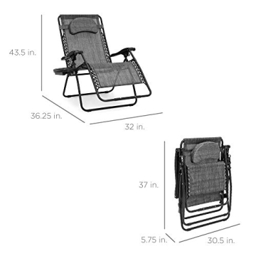 Oversized Zero Gravity Chair with Side Tray for Comfort