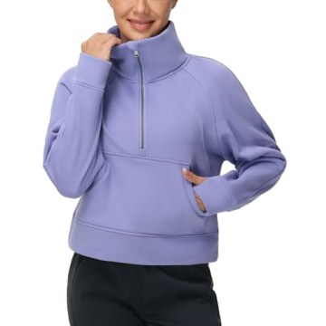 Stylish Women's Half Zip Pullover Fleece Sweatshirt