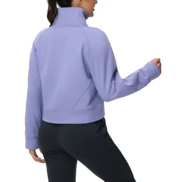 Stylish Women's Half Zip Pullover Fleece Sweatshirt
