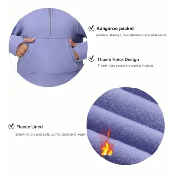 Stylish Women's Half Zip Pullover Fleece Sweatshirt