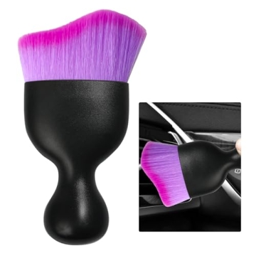 Ziciner Car Detailing Brush, Curved Soft Bristles Auto Removal Dust Collectors, Universal Vehicle Da...