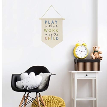 Play Is the Work of the Child Canvas Hanging Flag Banner