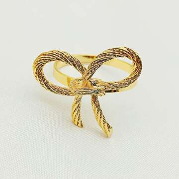 Elegant Gold Napkin Rings - Set of 6 for Any Occasion