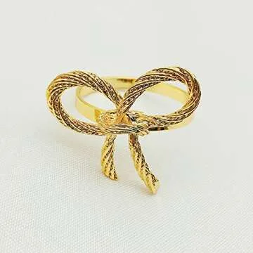 Elegant Gold Napkin Rings - Set of 6 for Any Occasion