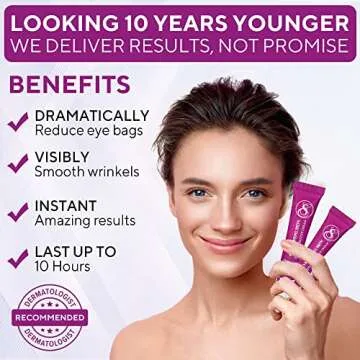 Everliving Skin Instant Firming & Tightening Eye Cream (12 ml) – Temporarily Reduces Under-Eye Bags, Puffiness, Wrinkles & Fine Lines for a Youthful Appearance with Results Lasting 8 Hours