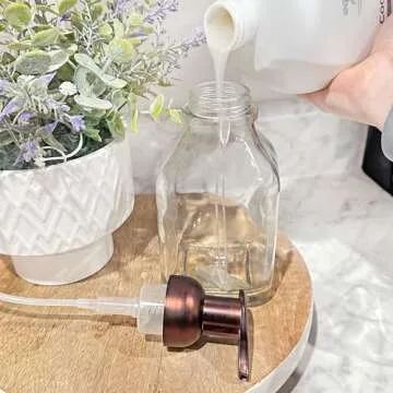 Stylish 16-Ounce Square Glass Foaming Soap Dispensers