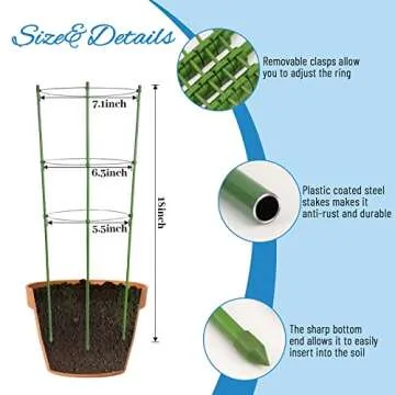 Rantu 4 Pack Adjustable Tomato Cages for Garden Growth