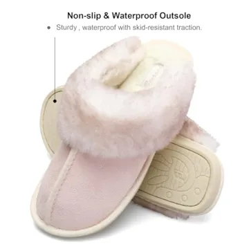 Cozy Besroad Womens Furry Slides House Slippers