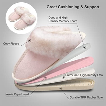 Cozy Besroad Womens Furry Slides House Slippers