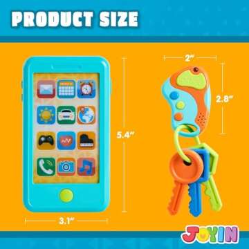 Toddler Play Phone & Keyfob Set for 1-4 Yrs