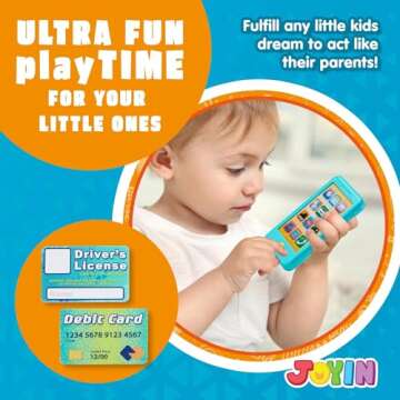 Toddler Play Phone & Keyfob Set for 1-4 Yrs